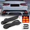 Smoked Dynamic Turn Signal Rear Fog Brake Light Reflector For Toyota Camry 18-20
