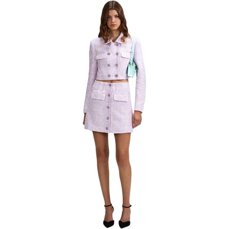 Self-portrait Solid Color High Waist Short Button Down Casual Skirt Women Skirts SWF342Q01400