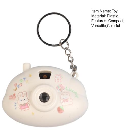 Mini Cartoon Camera Keychain with Slide Projector Light Kids Toy Pendant for Bags Backpacks Fun Gift & Grab Machine Prize for Boys Girls