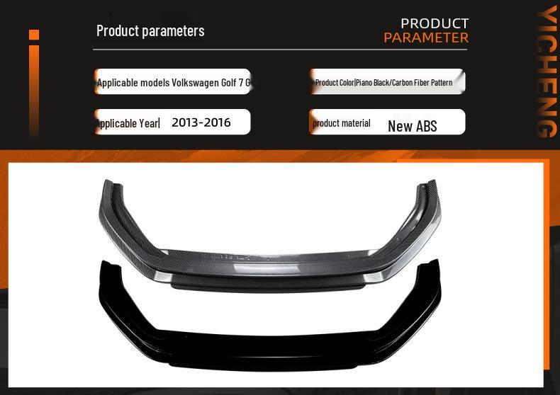 Compatible with Volkswagen Golf MK7 GTI TCR Front Lip Spoiler Deflector Modification