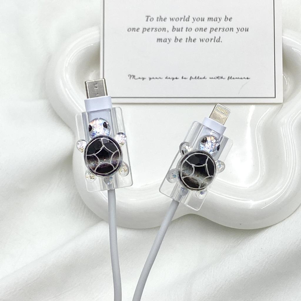 2Pcs Charger Cable Winder Protector White Bear Cartoon Saver Data Line Protective Case Earphone Cord Sleeve Cover Wire Organizer
