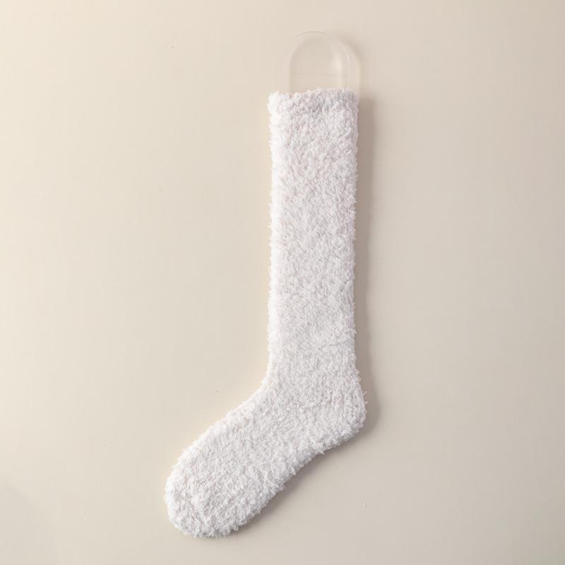 

Утолщенные носки из кораллового флиса для женщин, длинные зимние флисовые носки для дома с сохранением тепла, теплые и холодостойкие носки до икры 1 pair Simple
