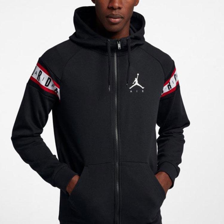 Air Jordan Alphabet Logo Print Sports Hooded Jacket For Autumn Men Jackets Black CU2775-010