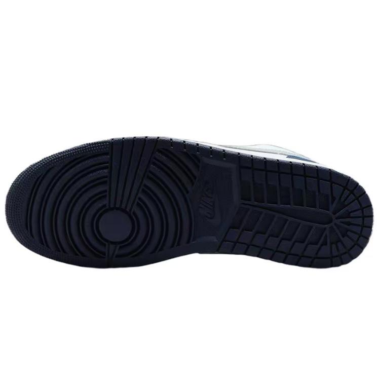 Jordan Air Jordan 1 Slip Resistant Abrasion Resistant Low Top Vintage Basketball Shoes Men's Blue 553558-141(Team96-2S-BOX)