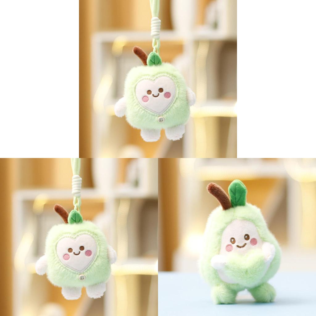 Plush Fruit Pear Keychain Cute Girl Gift Bag Pendant Soft Doll For Women