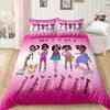 American Black Girl Duvet Cover Set,Black Girl Magic Bedding Set Full Size,Cute Little Afro Black Princess Comforter Cover Sets