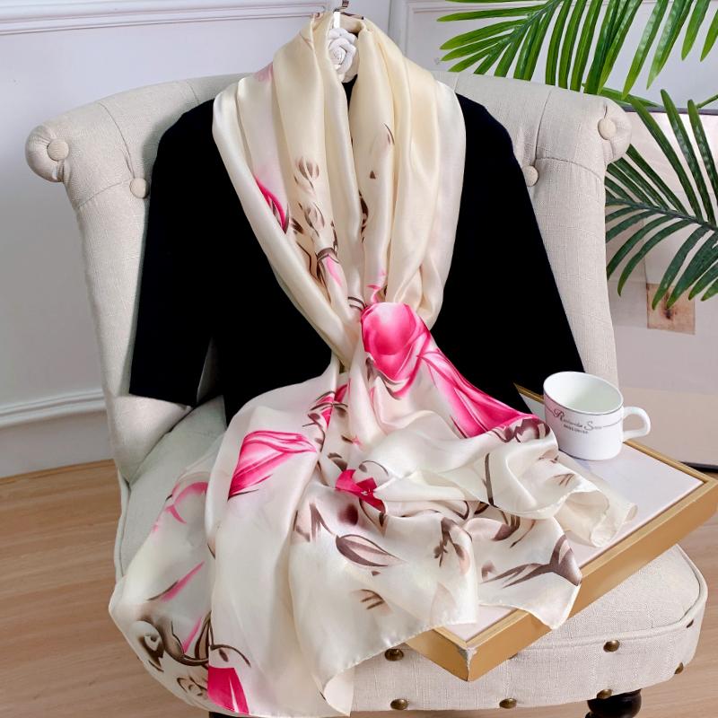 Luxury Brand Women Scarf Fashion Print Silk Scarves Summer Shawls And Wraps Soft Pashmina Lady Bandana Foulard Hijabs