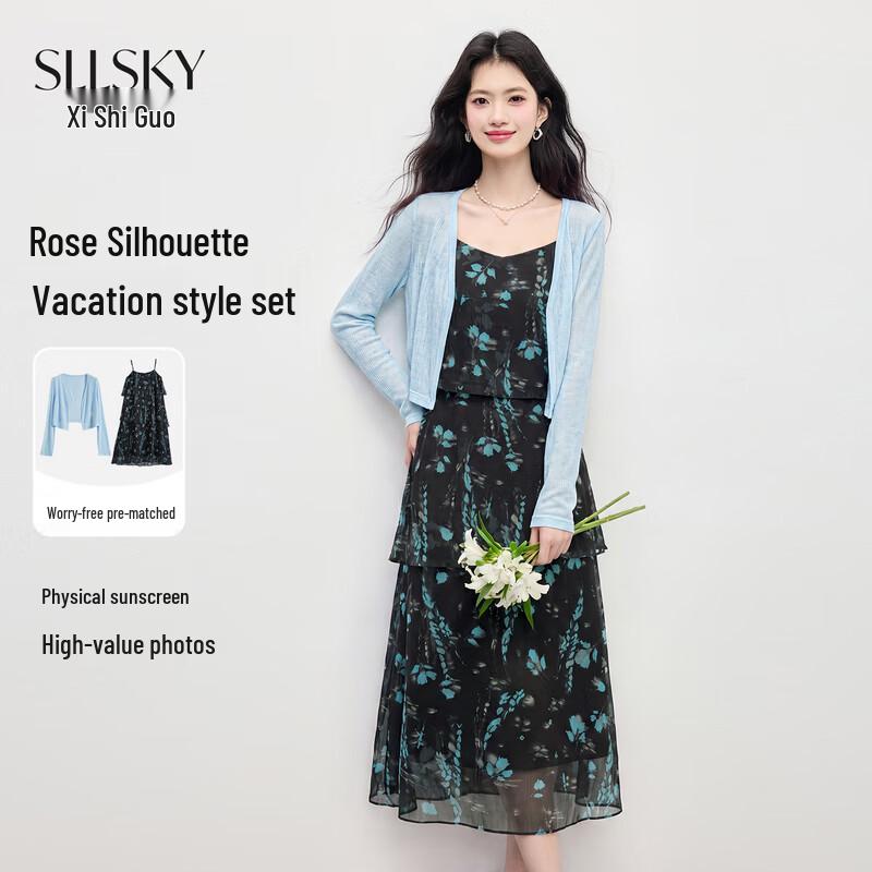 Women s Summer Floral Two-Piece Dress Set M