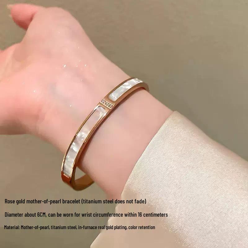 

Роскошный браслет с микропаве из бриллиантов, женская модная титановая сталь, не выцветает, универсальное ювелирное изделие-браслет.