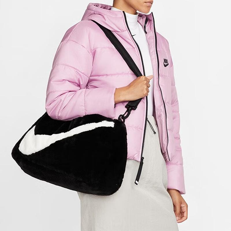 Nike Faux Fur Tote Bag Black Casual DQ5804-010