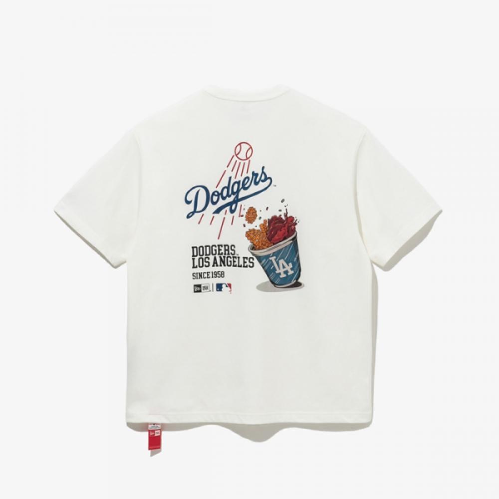 New Era Mlb La Dodgers Cheering Food T shirT Off whiTe 14536500