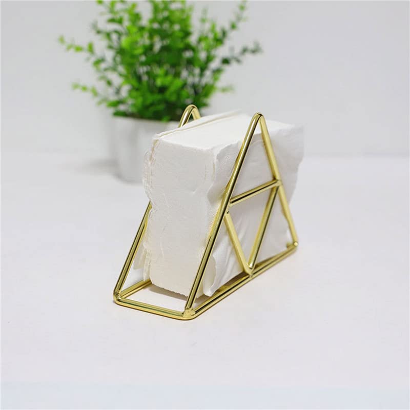 AUGEN Napkin Holder Paper Towel Holder Stand Hollow Out Triangle Storage Rack Tissue Box Container Napkin Holder Desktop Decor for Bathroom Home