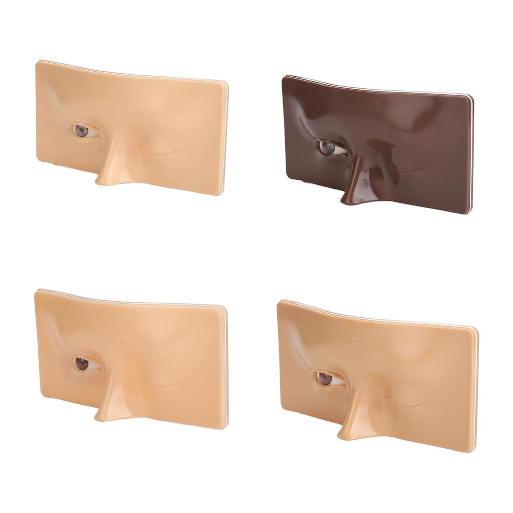 Make-up Übungsgesicht Wiederverwendbar 3D Geschlossene Offene Augen Silikon 4 Hautfarben Realistisches Make-up Mannequin