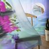 Violet Orchids Black Stones On The Water Sheer Curtains for Living Room Tulle Window Curtain Bedroom Kitchen Veil Drapes