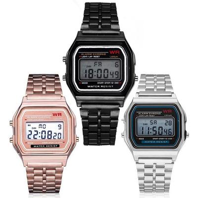 LED Digital Waterproof Quartz Wrist Watch Dress Golden Wrist Watch Women Men