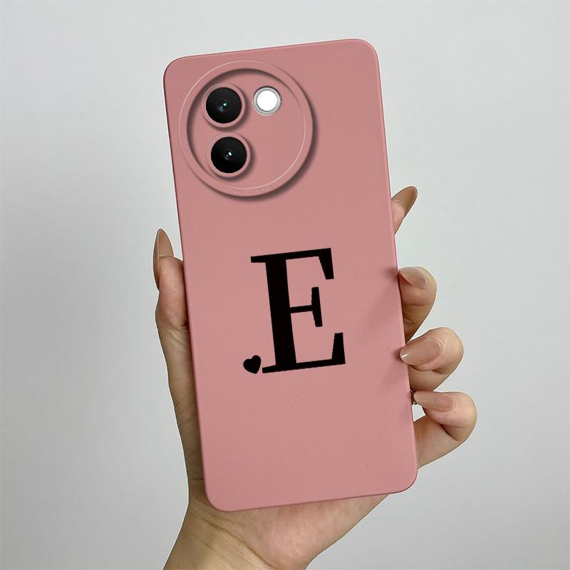 For Vivo V30e Case Vivo V30E 5G V2340 V2339 Phone Case Cute Initial Letters ShockProof Matte Silicone Soft Protective Back Cover