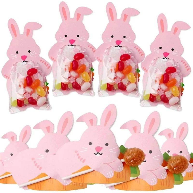 20/10Pcs Easter Rabbit Candy Bags Paper Cookie Candy Box Gift Packing Boxes Birthday Party Decor Supplies Easter Party Decor
