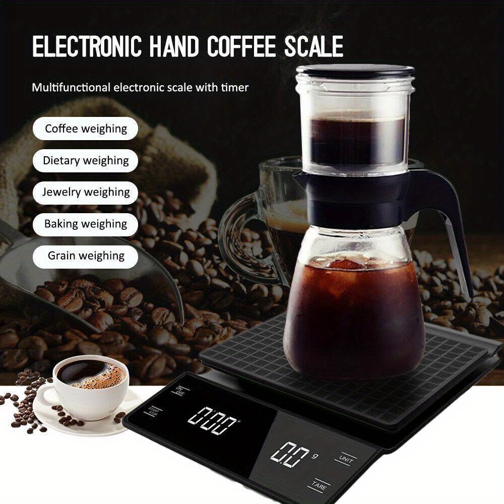 1 High-precision Battery-powered Kitchen Scale with Timer, ABS Material, Multi-functional Electronic Scale for Weighing Coffee, Roasting, Etc