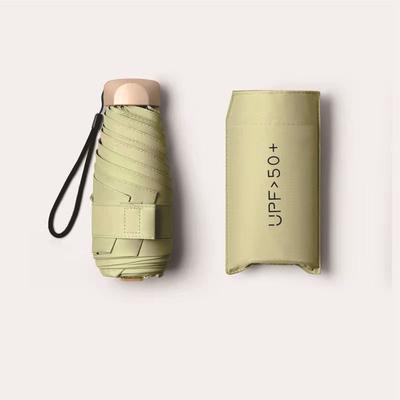 Mini Sun Umbrella for Both Rain and Sunshine Small Pocket Rain Travel Umbrella Vinyl Folding Umbrella UV Protection Sun Shade Pocket Parasol Capsule