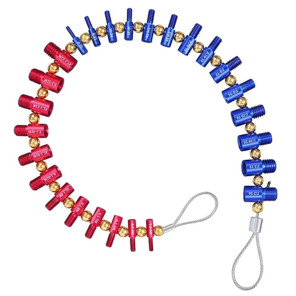 26pcs Nut And Bolt Thread Gauge Set Nut And Bolt Thread Gauge Set Aluminum Nut And Bolt Thread Gauge Measuring Gauging Tools