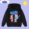 2026 New Peppa Pig children's hooded sweatshirt with cartoon print, boys' sports shirt, girls' casual top, children's clothing