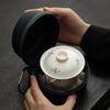 Chinesisches tragbares Reise-Keramik-Teeservice Handbemalte Orchidee Gaiwan Teetassenset Glas Fair Cup Schönheits-Tee-Sieb Handgefertigtes Geschirr