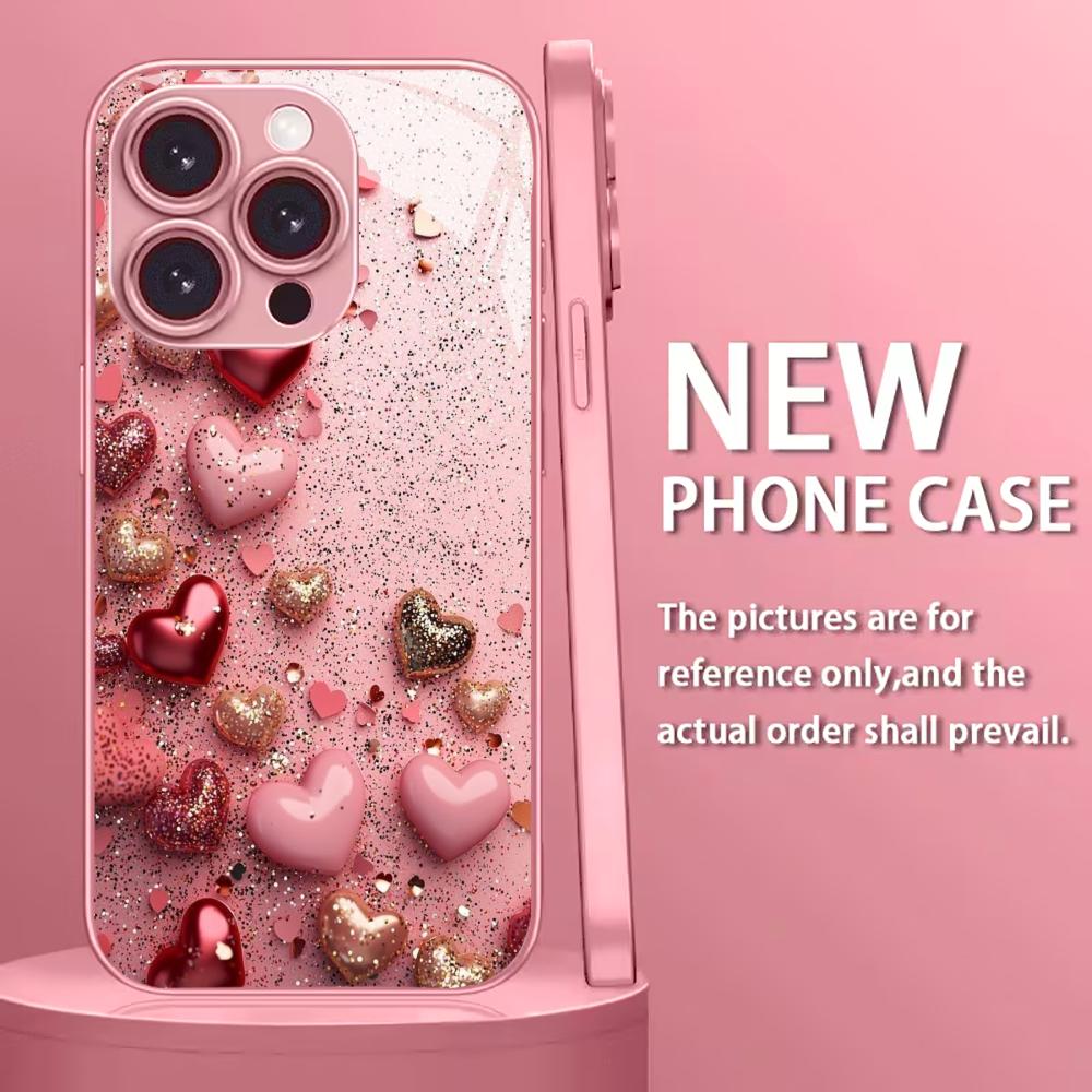 Colorful For Electroplated Glass Phone Case For iPhone 17 16 15 14 13 12 11 Pro Max Plus 16E 17Air Cover