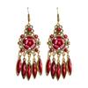 1 Pair Women Earrings Flower Shape Tassel Shiny Rhinestone Drop Earrings for Prom