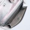 JIMMY CHOO Star studs Tri-fold wallet Metallic Silver Calfskin Women Used