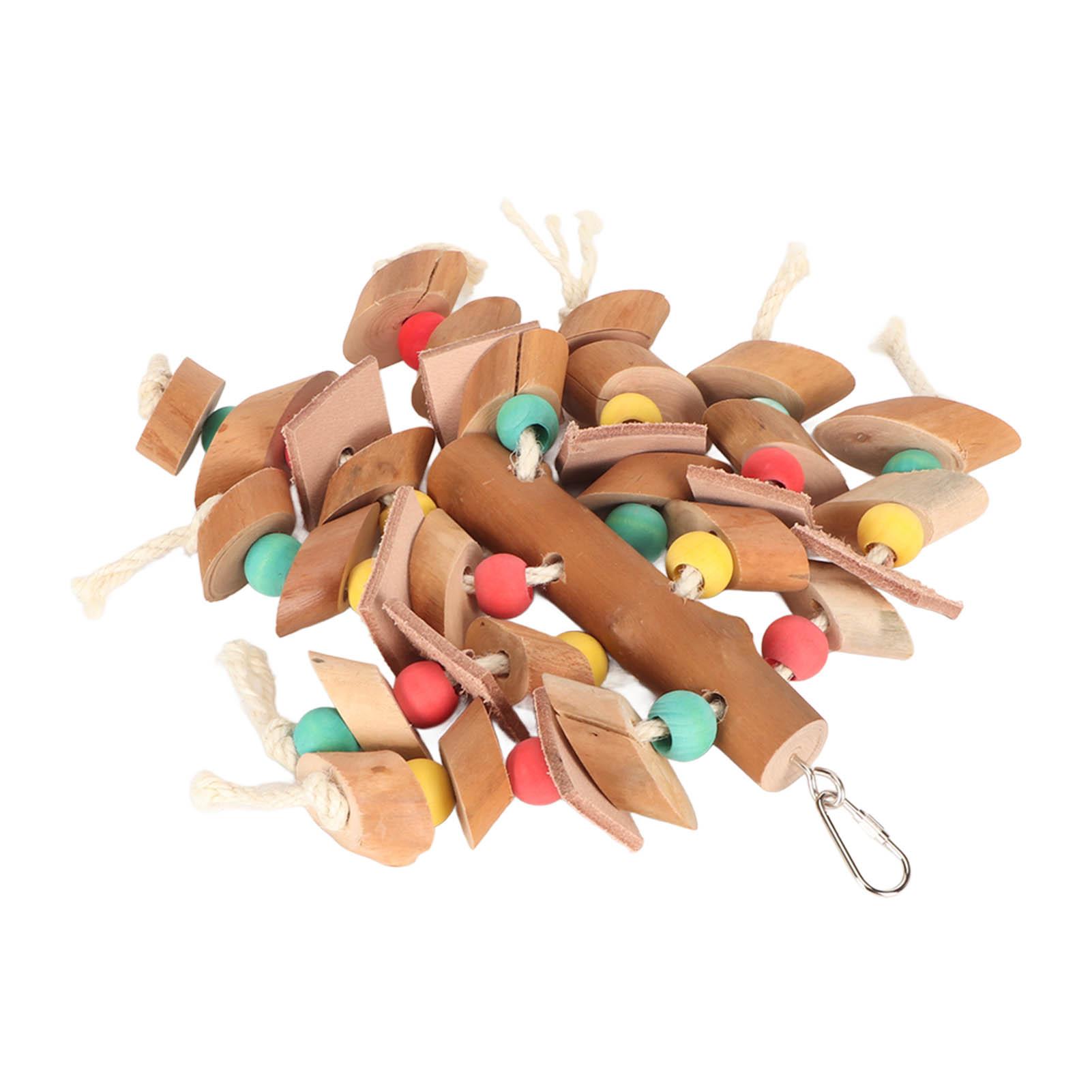 

Bird Chew Toy Colorful Beak Grinding Wood Blocks Hanging Cage Toy for Small Bird Cockatiel Lovebird Budgie