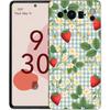 Luxury Phone Case For Google Pixel 10 9 8 9A 8A 7 7A 6 Pro XL 6A 5G Black Soft Back TPU Cover Summer Strawberry Flowers Print