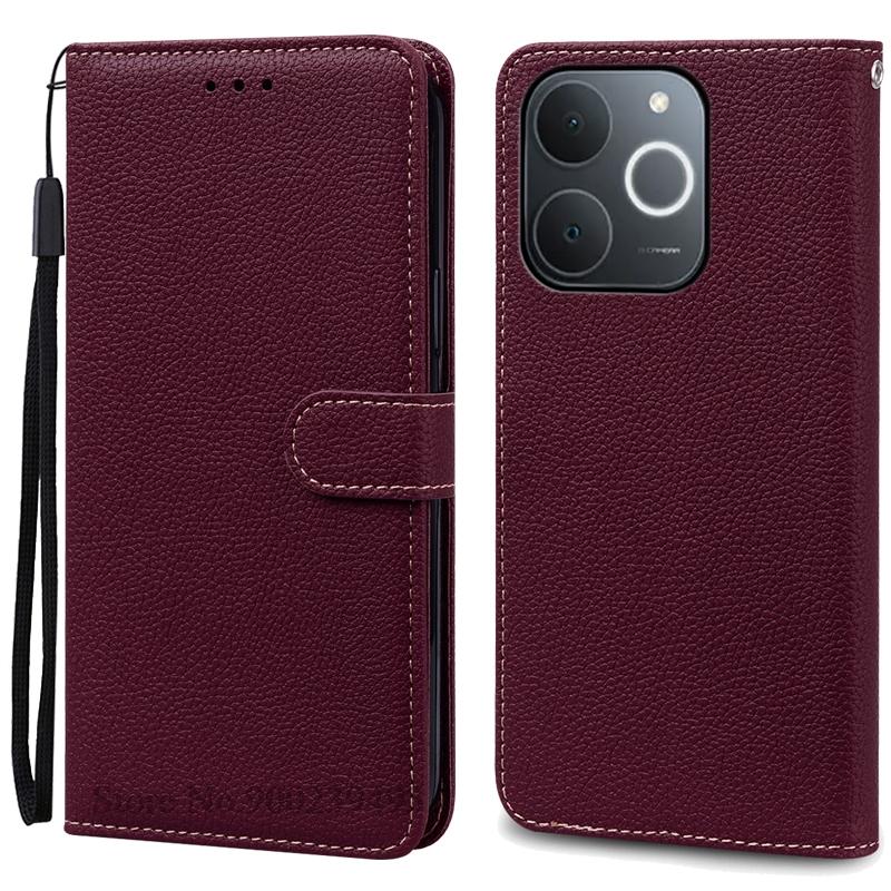 

Для чохла Realme Note 70 Чохол Realme Note 70T Гаманець Книжка Шкіряний Чохол для Телефону Для Чохла Realme Note 70T Чохол Note70 Coque Fundas Note 70 (Note 70T) вина червоного кольору
