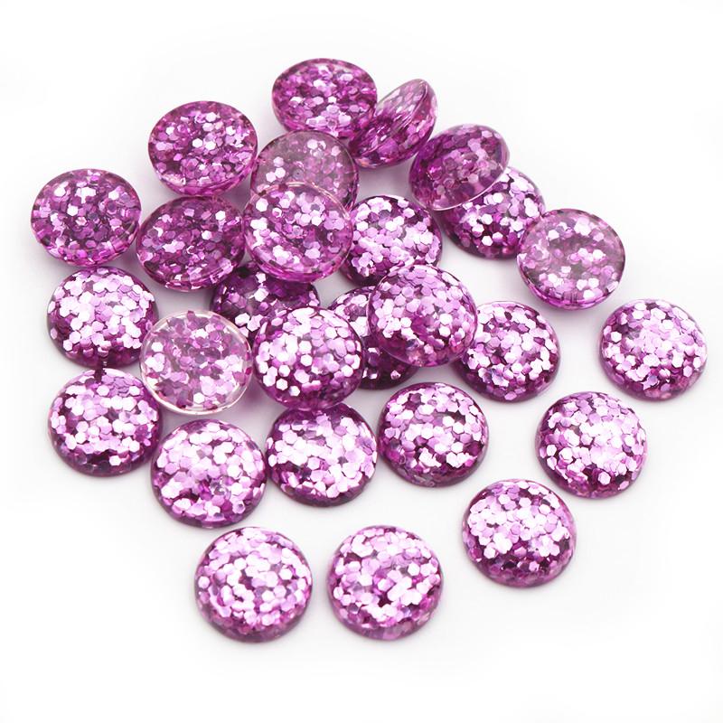 40pcs 12mm Resin Cabochons Dome Sequin Build-in DIY Jewelry Making Accessories Findings for Necklace Earrings