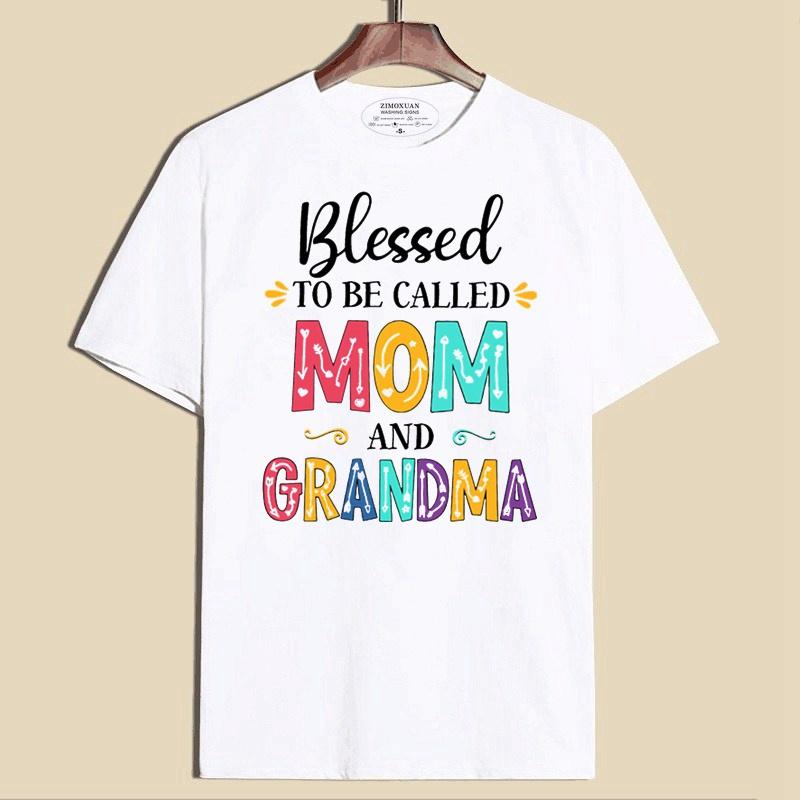 ZIMOXUAN Blessed To Be Called Mom and Grandma Mother's Day T-shirt