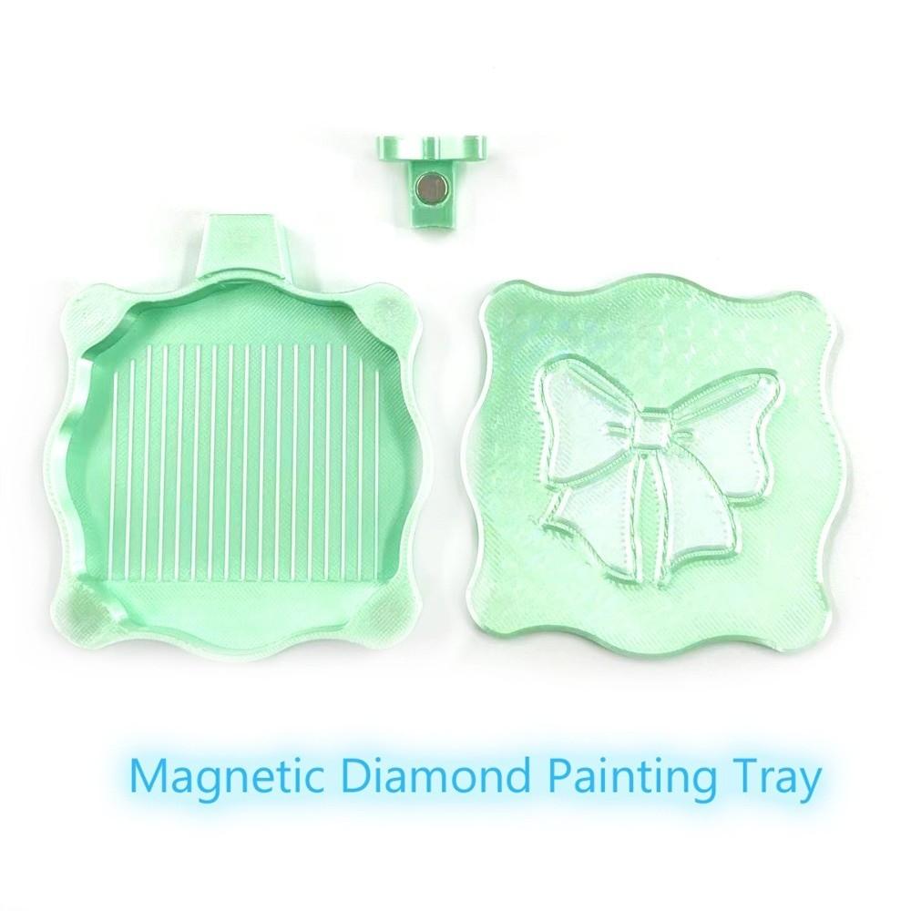 With Lid Diamond Painting Bowknot Tray Embroidery Storage Flip Drill Tray for Nail Art Accessories