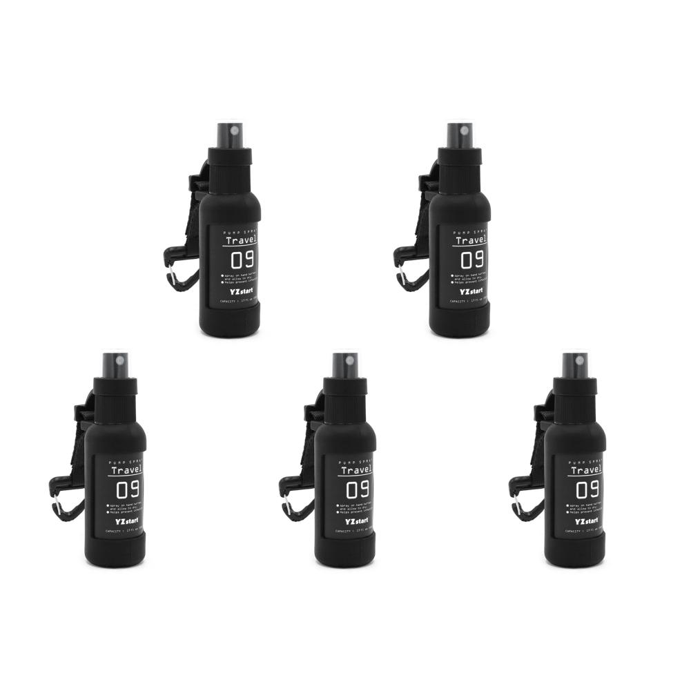 2-5pc 50ml Leak Proof Refillable Spray Bottle Mini Fine Mist Liquid Containers Dispenser Bottle with Buckle for Alcohol Perfume