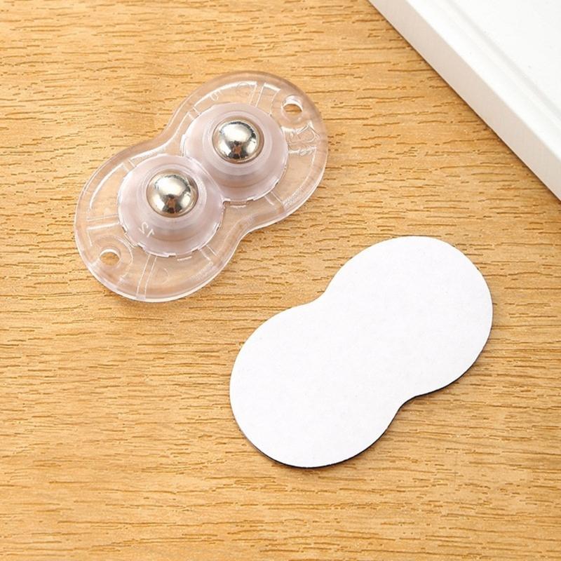 Practical Adhesive Caster Set 360 Degree Rotates Small Wheels Roller Casters Improve Mobilities for Cabinets & Shelves