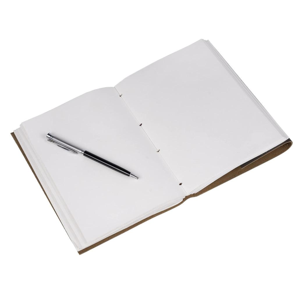 Combo Leather Diary Handmade Vintage Leather Diary - with Plain Paper for Men and Women.