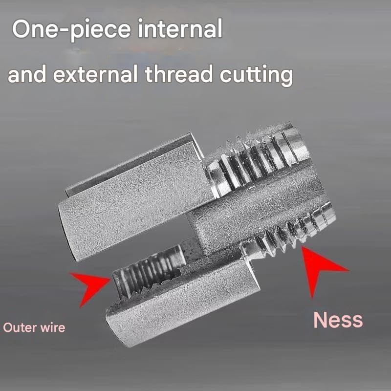 Integrated Internal & External Pipe Threading Tool, 1/2" 3/4" Dual-Purpose Pipe Threader, Electric Drill Compatible Pvc Pipe Threader Kit, Universal
