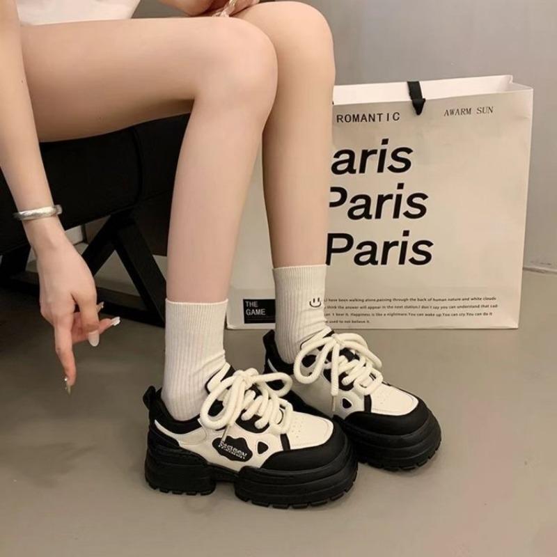 Muffin platform white shoes children's spring and summer new versatile height increase casual sports dad shoes