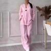 Women's Cross-Border Fashion Solid Color Cotton Linen Casual Set Pants