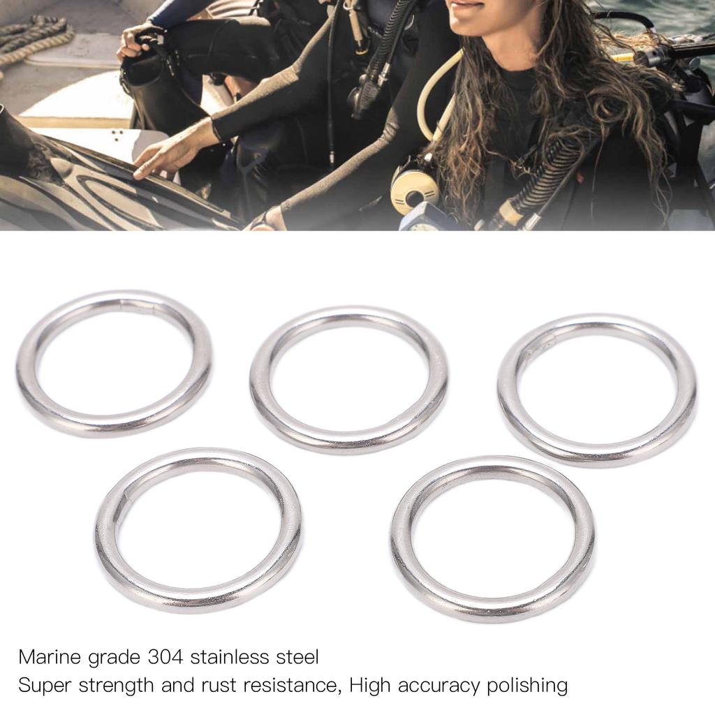 5Pcs 304 Stainless Steel Round O s Seamless Multi Purpose Welding Metal O s for Marine Boat Equipment s