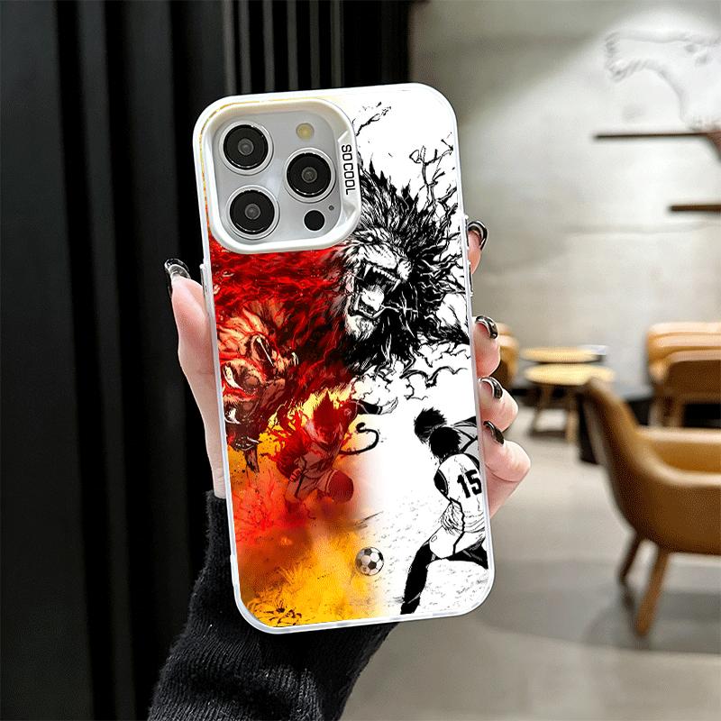

Blue L-Lock Football Anime Shockproof Phone Case for iPhone 17 Air 16 16E 15 Pro Max 14 Plus 13 Mini 12 Back Cover Anti Fall Fun iPhone 16 Plus
