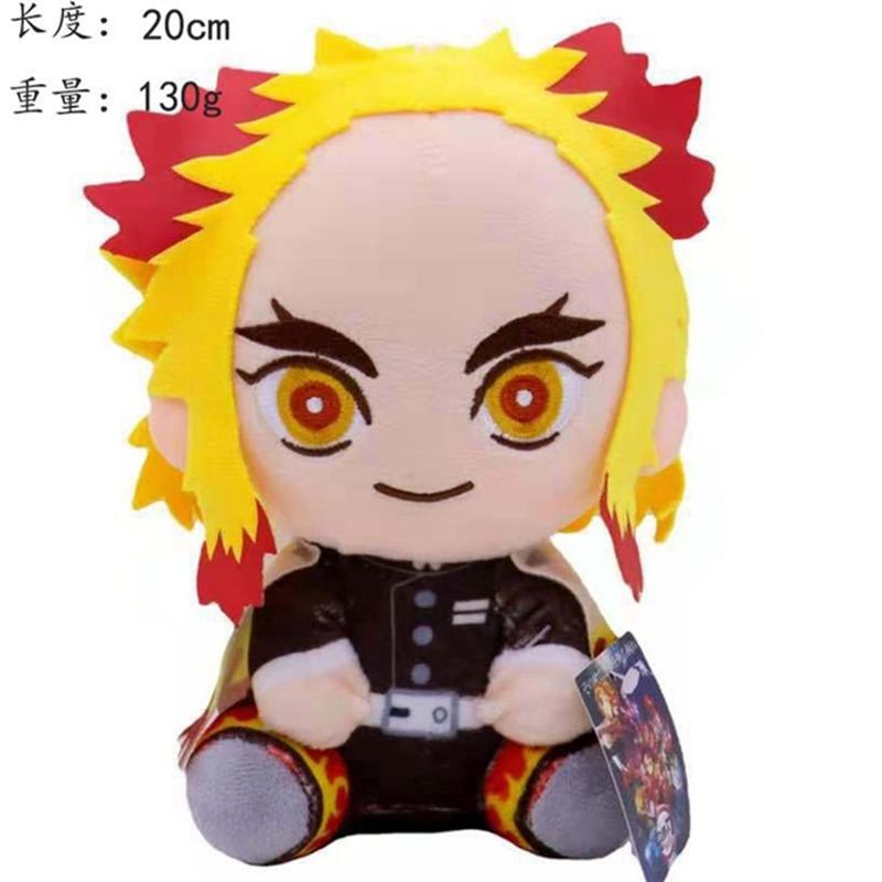 Demon Slayer Anime Plush Toys 20cm Devil's Blade Cartoon Figure Manga Dolls Kimetsu Tanjirou Nezuko Kids Birthday Gifts Decor