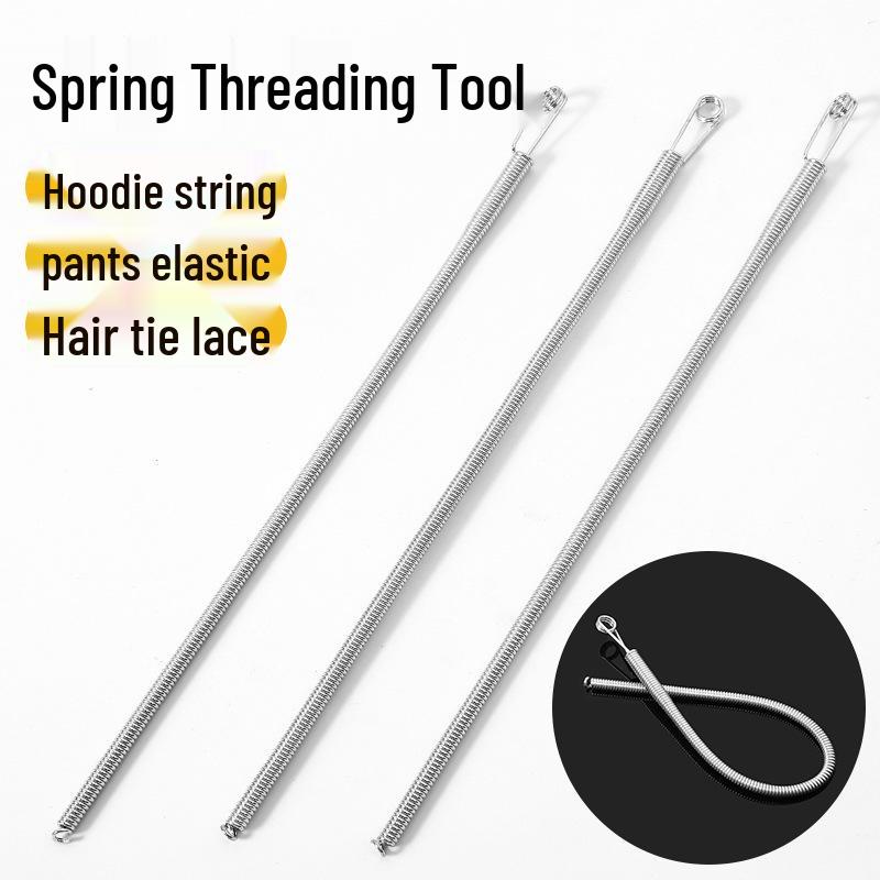 Bendable Elastic Waistband Threading Tool with Spring Eyelet