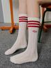 Bananasiseuteojeu [2Pack] All-Day Mesh See-Through Stripe Long Socks 3 Colors