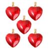 5xBackpack Keychain Peach Heart Charm with Hole DIY Jewelry Making Craft Women