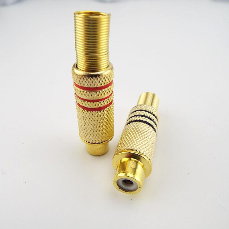 2PCS RCA Male Female Connector Socket Plug Adapter Solder Type for Audio Cable Video CCTV Camera