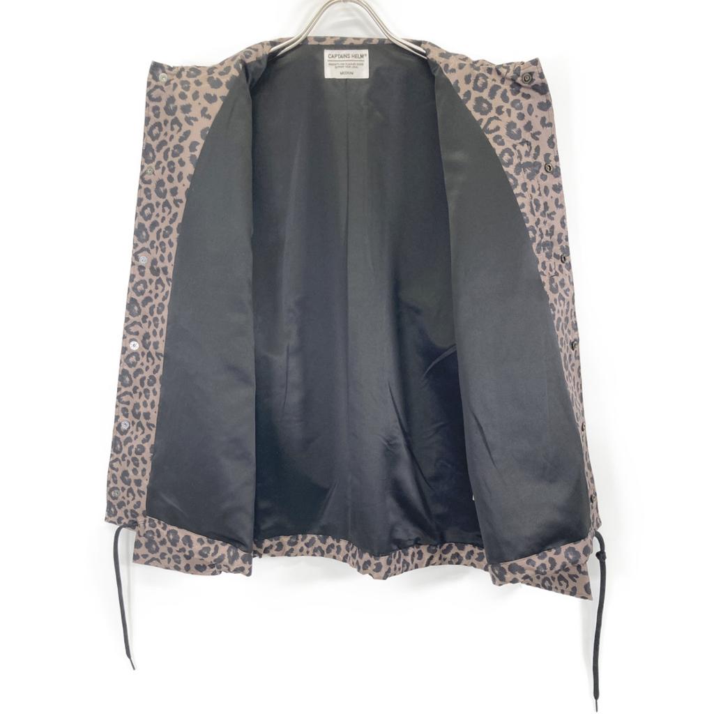 Captains Helm Nylon Leopard Coach Jacket Jacket M BrownUsed