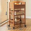 Floor Standing Storage Rack Movable Storage Rack Portable Handcart Snack Organizer Cabinet Hot Pot Shelf Kitchen Vegetable Racks